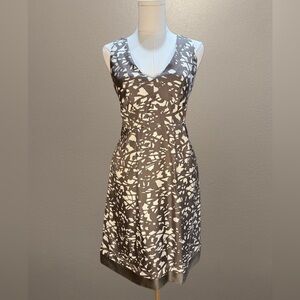 Banana Republic Brown and Cream Print Sheath Dress
